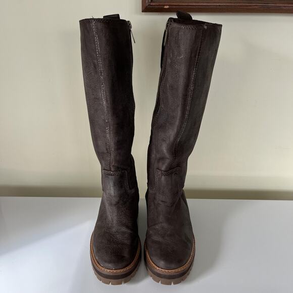 Timberland Boots Courmayer Valley Tall High Size 5.5 Leather Lug Sole A25CJ - Picture 3 of 10